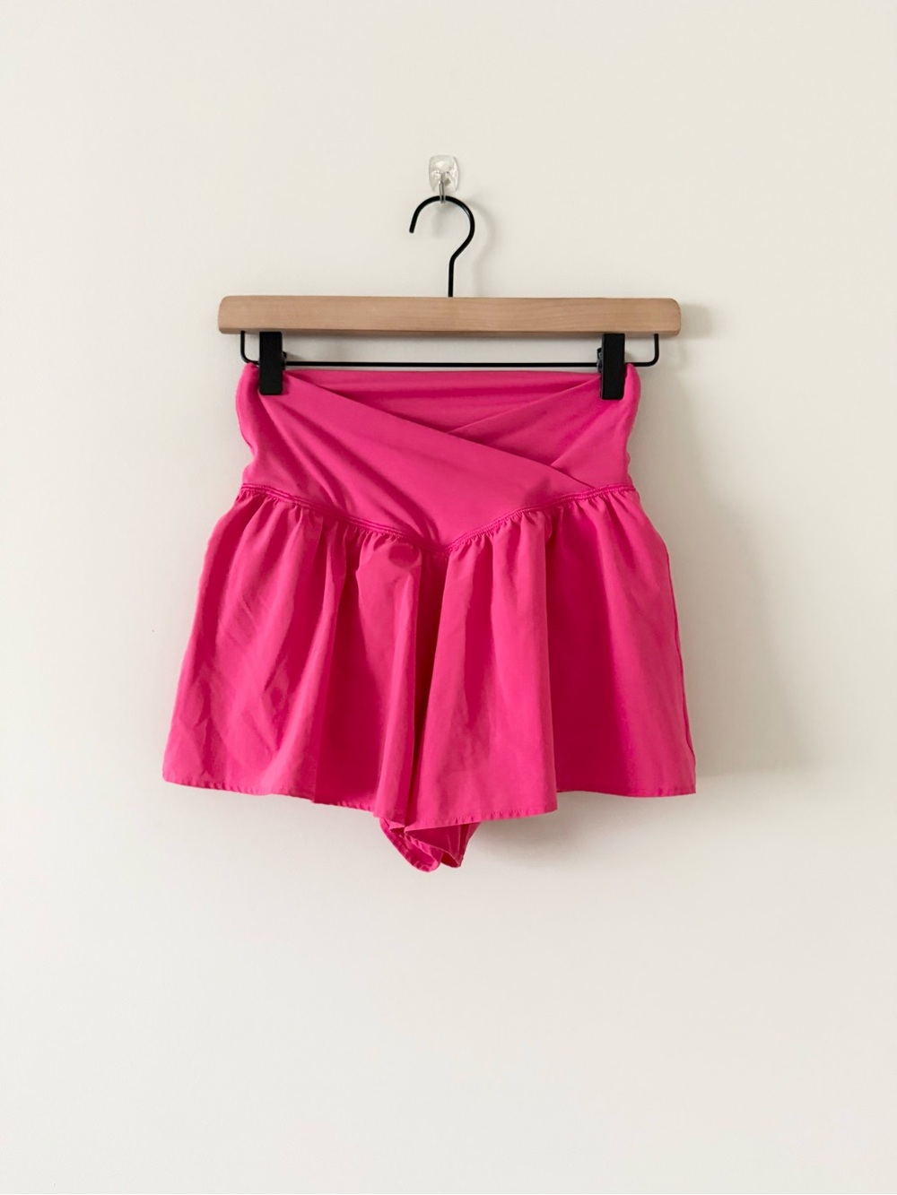 aerie Offline Real Me Criss Cross Waist Flutter Shorts in Pink Size S